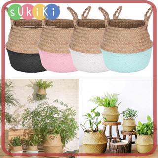 Sukiki ตะกร้าใส่ผัก แบบพับได้ แฮนด์เมด DIY สําหรับตกแต่งบ้าน 1 ชิ้น