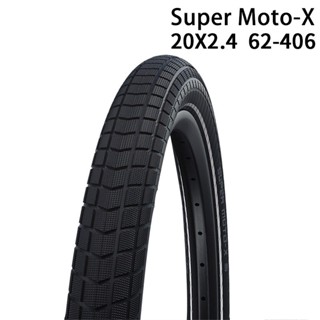 Schwalbe SUPER MOTO-X ยางจักรยาน 20x2.4 62-406 3 มม. 5 ระดับ สีเขียว 20 นิ้ว BMX