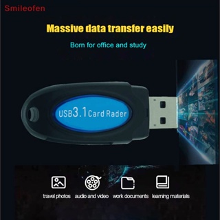 [Smileofen] อะแดปเตอร์การ์ดรีดเดอร์ USB 2.0 2 In 1 USB 3.1 SD TF สําหรับคอมพิวเตอร์ แล็ปท็อป 1 ชิ้น