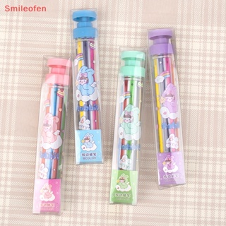 [Smileofen] ใหม่ ดินสอสี แบบกด หมุนได้ พกพาง่าย 8 สี สําหรับเด็กนักเรียน