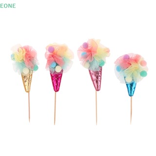 Eone ท็อปเปอร์ไอศกรีม กลิตเตอร์ สําหรับตกแต่งเค้กวันเกิด คัพเค้ก 1 ชิ้น