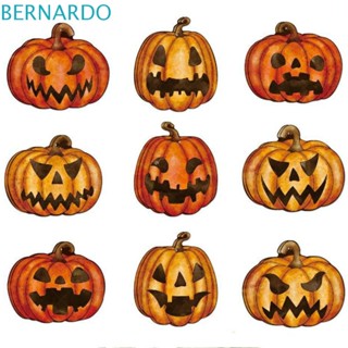 Bernardo จี้ฟักทองฮาโลวีน สองด้าน พร้อมเชือกแขวน โคมไฟฟักทอง DIY ตกแต่งผี ใบหน้า ฟักทอง ฟักทอง แขวนกระดาษ เค้าโครงฉาก