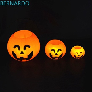 Bernardo ถังฟักทอง หน้ายิ้ม ฟักทอง ตลก แบบพกพา DIY ของขวัญสําหรับเด็ก เคล็ดลับ หรือรักษา ถุงขนม กล่องขนม