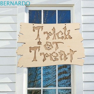 Bernardo แผ่นป้ายไม้ ลาย Trick or Treat พร้อมเชือก สําหรับแขวนตกแต่งผนังบ้าน ประตู ปาร์ตี้ฮาโลวีน