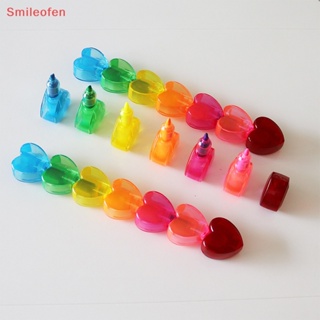 [Smileofen] ปากกามาร์กเกอร์ รูปหัวใจ 6 ส่วน ถอดออกได้ สีโปร่งใส