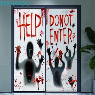 Bernardo สติกเกอร์โปสเตอร์ ลาย Dont Enter Help DIY สําหรับติดตกแต่งหน้าต่างบ้านผีสิง 1 ชุด