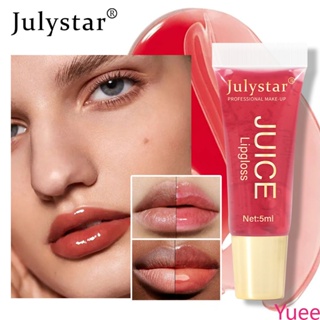 Julystar Beauty Makeup Natural Lasting Moisturizing Mirror Lip Oil รสผลไม้ Doodle Lip Moisturizing Water Luminous Lip Gloss yuee