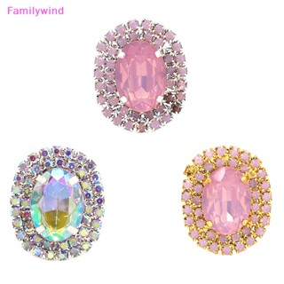 Familywind&gt; กิ๊บติดผม โลหะผสม ทรงวงรี ประดับพลอยเทียม 29*24 มม. DIY