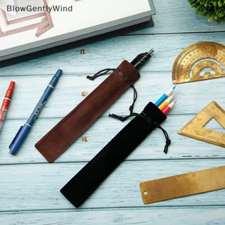 Blowgentlywind กระเป๋าดินสอ ผ้ากํามะหยี่ ขนาดเล็ก สําหรับใส่ปากกา 5 ชิ้น BGW