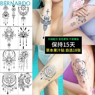 Bernardo Gardenia สติกเกอร์รอยสักปลอม ทรงเรขาคณิต สีฟ้า กันเหงื่อ ขนาดใหญ่ สําหรับผู้หญิง