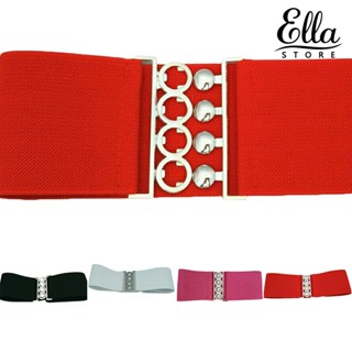 Ellastore123 เข็มขัดคอร์เซ็ท แบบยืดหยุ่น หัวเข็มขัดกว้าง แฟชั่นสําหรับผู้หญิง