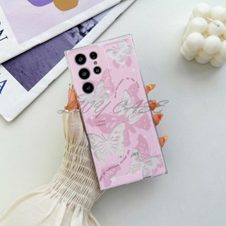 Lwy เคสโทรศัพท์มือถือแบบนิ่ม ลายผีเสื้อ สีชมพู สําหรับ Oppo A17 A17k A16 A16s A15 A15s A35 A12 A12e A3s AX5 A5s A7 A31 2020 A9 2020 A5 2020 A92 A52 A53 A33 F11 A9 F9 A55 A58