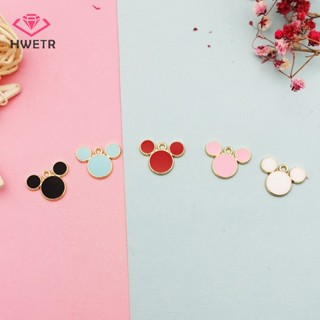 Hwetr ใหม่ เครื่องประดับต่างหู รูปมิกกี้เมาส์ สีทอง DIY