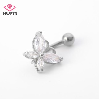 HWETR สแตนเลสคริสตัล Helix สะดือแหวน Belly Body เครื่องประดั…