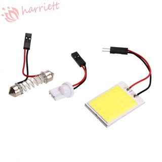 Harriett หลอดไฟสัญญาณ LED COB 12V 31 มม. 36 มม. 39 มม. T10 สีขาว สําหรับติดป้ายทะเบียนรถยนต์