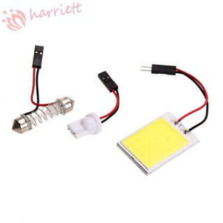 Harriett หลอดไฟสัญญาณ LED COB 12V 31 มม. 36 มม. 39 มม. T10 สีขาว สําหรับติดป้ายทะเบียนรถยนต์