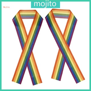 Mojito สายรัดข้อมือ LGBTQ Gay Pride ลายทาง สีรุ้ง หลากสี สําหรับตกแต่งกระเป๋า