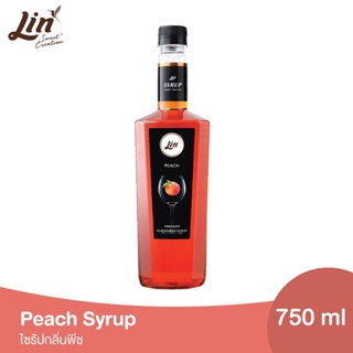 ลิน ไซรัป กลิ่นพีช น้ำเชื่อมสำหรับมิกซ์ดริ๊งค์ (ขนาด 750 มล.) Lin Fruit Flavored Syrups (Peach)