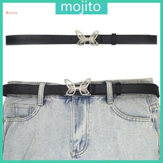 Mojito เข็มขัดคาดเอว หนัง PU รูปผีเสื้อ ปรับได้ สําหรับผู้หญิง Y2K