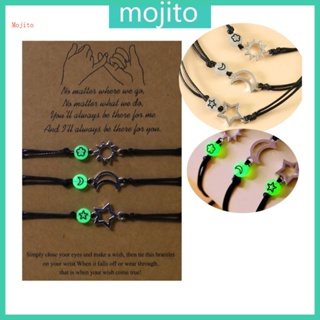 Mojito สร้อยข้อมือ แฮนด์เมด ลายดวงอาทิตย์ ดวงจันทร์ ดาว เครื่องประดับ สําหรับครอบครัว เพื่อนที่ดีที่สุด