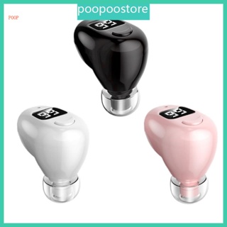 Poop หูฟังบลูทูธไร้สาย พร้อมไมโครโฟน หน้าจอ LED สเตอริโอ HiFi สําหรับเล่นกีฬา