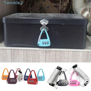 Twinkle กุญแจล็อคตู้เสื้อผ้า โลหะผสมสังกะสี 3 หลัก กันขโมย สุ่มสี