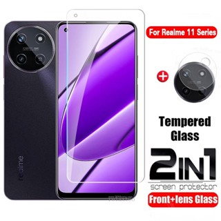 2IN1 Full Screen Protector Tempered Glass For Realme 11 5G 4G Realme11 NFC 4G 5G 2023 Tempered Film HD Clear Film Phone Protector Lens Film Glass Case Phone Film