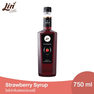 ลิน ไซรัป กลิ่นสตรอเบอร์รี่ น้ำเชื่อมสำหรับมิกซ์ดริ๊งค์ (ขนาด 750 มล.) Lin Fruit Flavored Syrups (Strawberry)