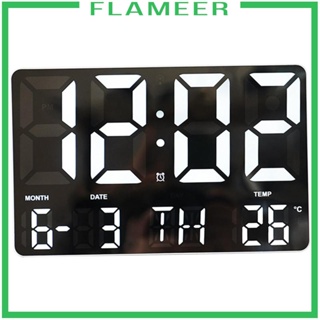 [Flameer] นาฬิกาดิจิทัล LED ขนาด 10 นิ้ว ติดผนัง ควบคุมด้วยรีโมตคอนโทรล ฟังก์ชั่นความจํา สําหรับสํานักงาน โรงแรม ห้องนอน ตกแต่งโรงเรียน