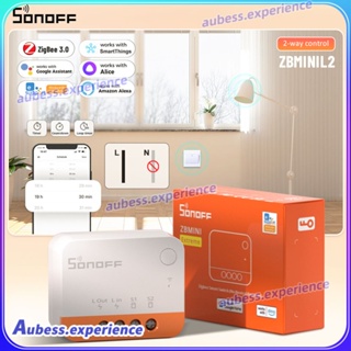 Sonoff Zbmini-l2 ไม่มีลวดเป็นกลาง Zigbee Mini สวิตช์ 2 ทางสมาร์ทโฮมไร้สาย Ewelink ควบคุมเสียงผ่าน Alice Alexa Google Home Experth