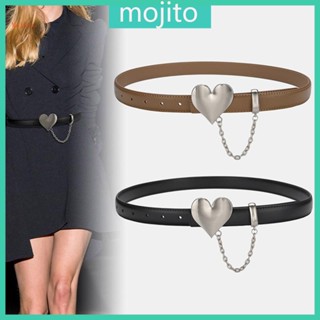 Mojito เข็มขัดรัดหน้าท้อง หนัง PU อัลลอย พร้อมหัวเข็มขัด รูปหัวใจ สไตล์พังก์ สําหรับผู้หญิง