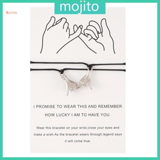 Mojito สร้อยข้อมือจับคู่ระยะไกล สีชมพู สําหรับคู่รัก แฟนสาว 2 ชิ้น