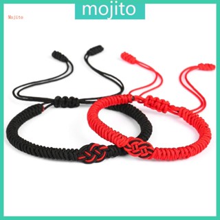 Mojito สร้อยข้อมือคู่รัก แฮนด์เมด สีดํา สีแดง ผสมอินฟินิต ความรัก สร้อยข้อมือนําโชค