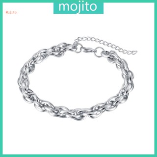 Mojito สร้อยข้อมือเงิน ตะขอก้ามปู ปรับได้ เครื่องประดับ สําหรับทุกเพศ ทุกวัย ฮิปฮอป