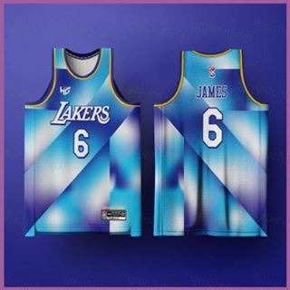 เสื้อกีฬาบาสเก็ตบอล ขนาดใหญ่ ลาย Ani James Jersey Concept Lakers Violet Skyblue สําหรับผู้ชาย และผู้หญิง