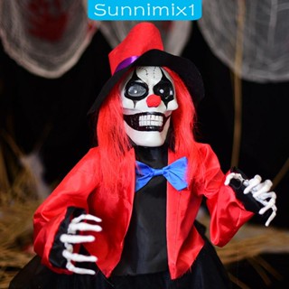 [Sunnimix1] ตัวตลกน่าขนลุก พร้อมไฟ LED สําหรับตกแต่งสวน สนามหญ้า