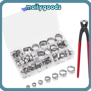 Moilyhd แคลมป์หนีบท่อ หูเดี่ยว สเตนเลส 304 6-21 มม. 7 ขนาด สําหรับรถยนต์ 100 ชิ้น