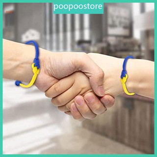 Poop สร้อยข้อมือ ลายธงชาติชาติ หรูหรา สีเหลือง สีฟ้า สําหรับทุกเพศ