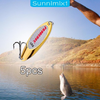 [Sunnimix1] เหยื่อตกปลาโลหะแข็ง พร้อมตะขอ 5 ชิ้น ต่อแพ็ค