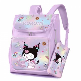 กระเป๋าเป้สะพายหลัง ขนาดใหญ่ จุของได้เยอะ ลายการ์ตูน Kuromi Hello Kitty Sanrio สําหรับเด็กผู้หญิง