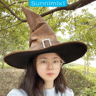 [Sunnimix1] หมวกแม่มด คอสเพลย์ ปาร์ตี้ฮาโลวีน ตกแต่ง ขอบกว้าง หมวกปลายแหลม สําหรับงานเทศกาลคลับ สวมบทบาทสมมุติ