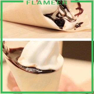 [Flameer] ถ้วยไม้ใส่ไอศกรีม แบบใช้แล้วทิ้ง สําหรับขนมหวาน ไอศกรีม หรืออื่น ๆ 100 ชิ้น