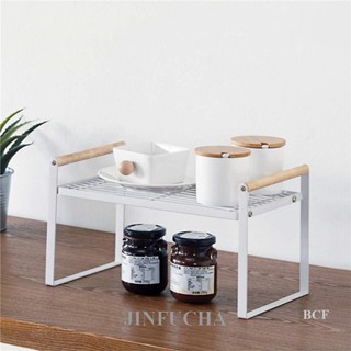 Jinfucha ชั้นวางเครื่องปรุงรส เครื่องเทศ สีดํา สําหรับห้องครัว