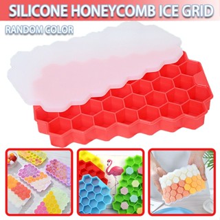 Honeycomb Ice Cube Tray 37 Grids Silicone Ice Cube Maker With Lids for Freezer