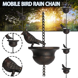 Mobile Birds Rain Chain for Gutters Downspouts Metal Rainwater Catcher Chain