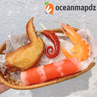 Oceanmapdz กิ๊บติดผม อาหารฟาสต์ฟู้ด น่ารัก หมู ท้อง เควี่ กุ้ง ปลาหมึก เกี๊ยว โลหะผสม สไตล์เกาหลี ปิ่นปักผม