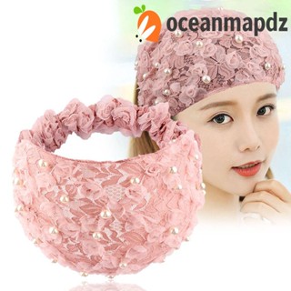 Oceanmapdz ที่คาดผมผู้หญิง ที่คาดผม วินเทจ มุก สําหรับเด็กผู้หญิง ตาข่าย ลูกไม้ ด้านข้างกว้าง