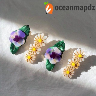 Oceanmapdz กิ๊บติดผม ดอกไม้ หน้าม้า กิ๊บติดผม ดอกทิวลิป Wisteria ดอกไม้ อะซิติก เด็กผู้หญิง ปิ่นปักผม