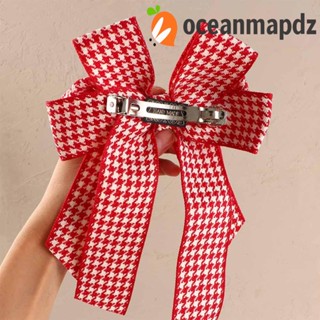 Oceanmapdz กิ๊บติดผม โบว์ น่ารัก ผู้หญิง อินเทรนด์ ลายสก๊อต ปิ่นปักผม