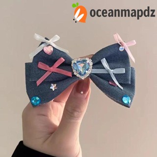 Oceanmapdz กิ๊บติดผม โลหะผสม รูปหัวใจน่ารัก ประดับเพชรเทียม เหมาะกับของขวัญ สําหรับผู้หญิง Y2k